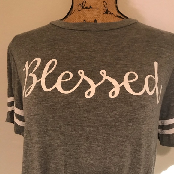 Ragdoll Front Tie Blessed Short Sleeve Tee-S - Picture 3 of 12